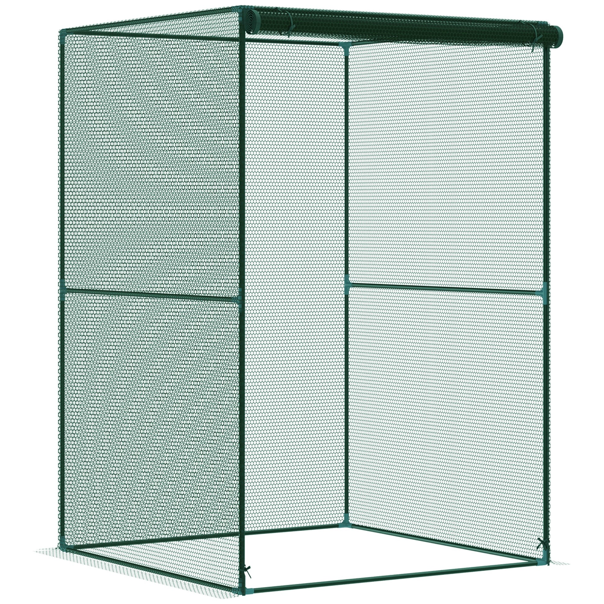Outsunny Jaula De Cultivo Con Puerta Enrollable Y Marco De Acero 120x120x180 Cm_0
