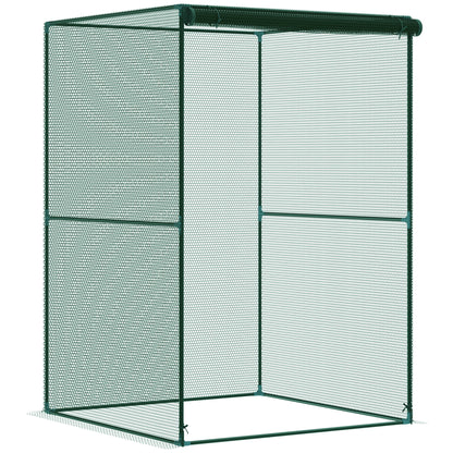 Outsunny Jaula De Cultivo Con Puerta Enrollable Y Marco De Acero 120x120x180 Cm_0
