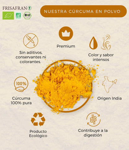 Cúrcuma En Polvo Ecológica - Calidad Y Sabor | Frisafran 200 G_3