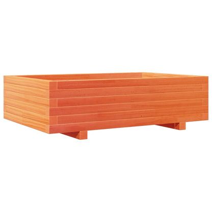 Jardinera De Madera Maciza De Pino Marrón Cera 90x60x26,5 Cm_0