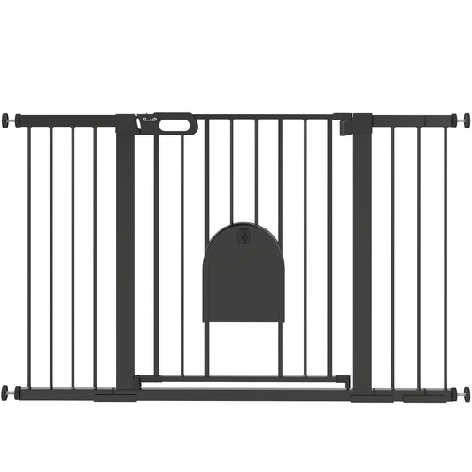 Pawhut Barrera De Seguridad Para Escaleras Y Puertas 75-131 Cm Negro_0