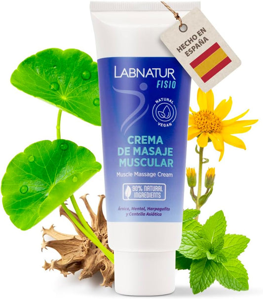 Crema de Masaje Muscular Labnatur Fisio 125 ml | Preparación y Recuperación | Árnica y Mentol | Refrescante | Vegano_0