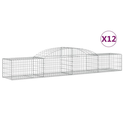 Cestas De Gaviones 12 Uds Forma De Arco Hierro 300x50x40/60 Cm_0