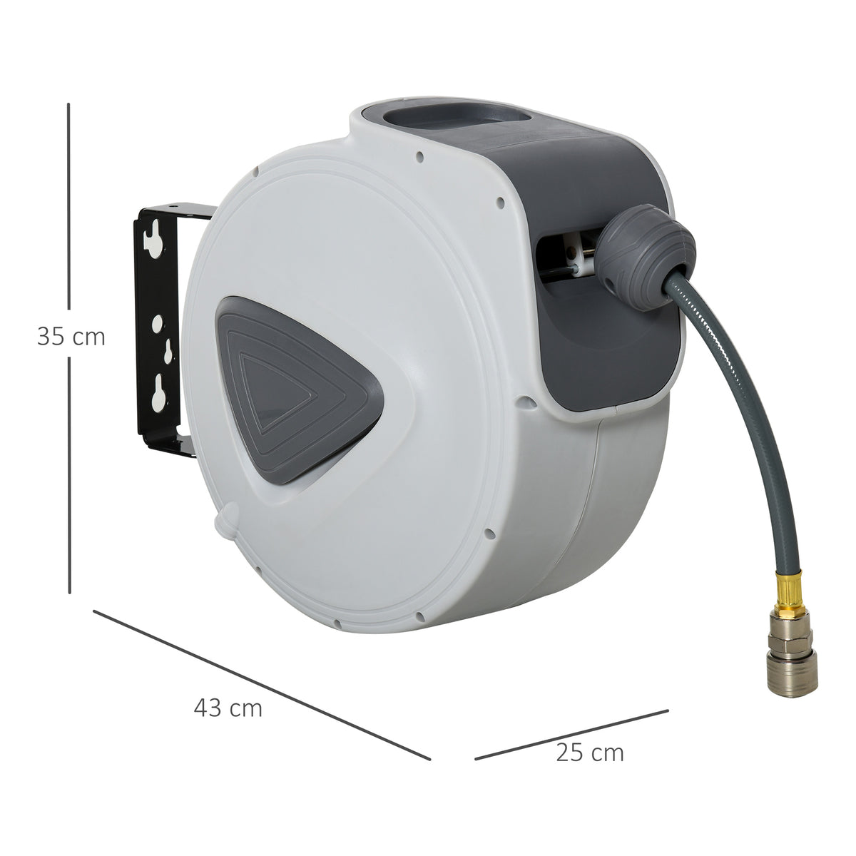 Durhand Carrete De Manguera Automático De 20 M Conector De 1/4'' Bsp Gris_2