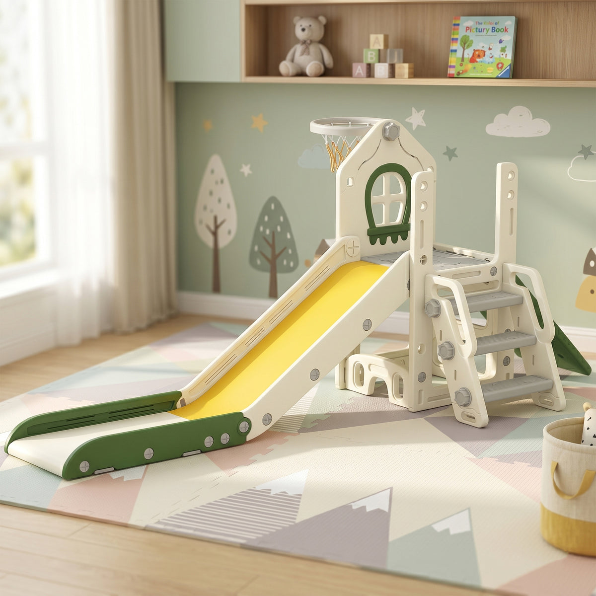 Tobogán Infantil Aiyaplay Hdpe Crema 191x100x84 Cm_1