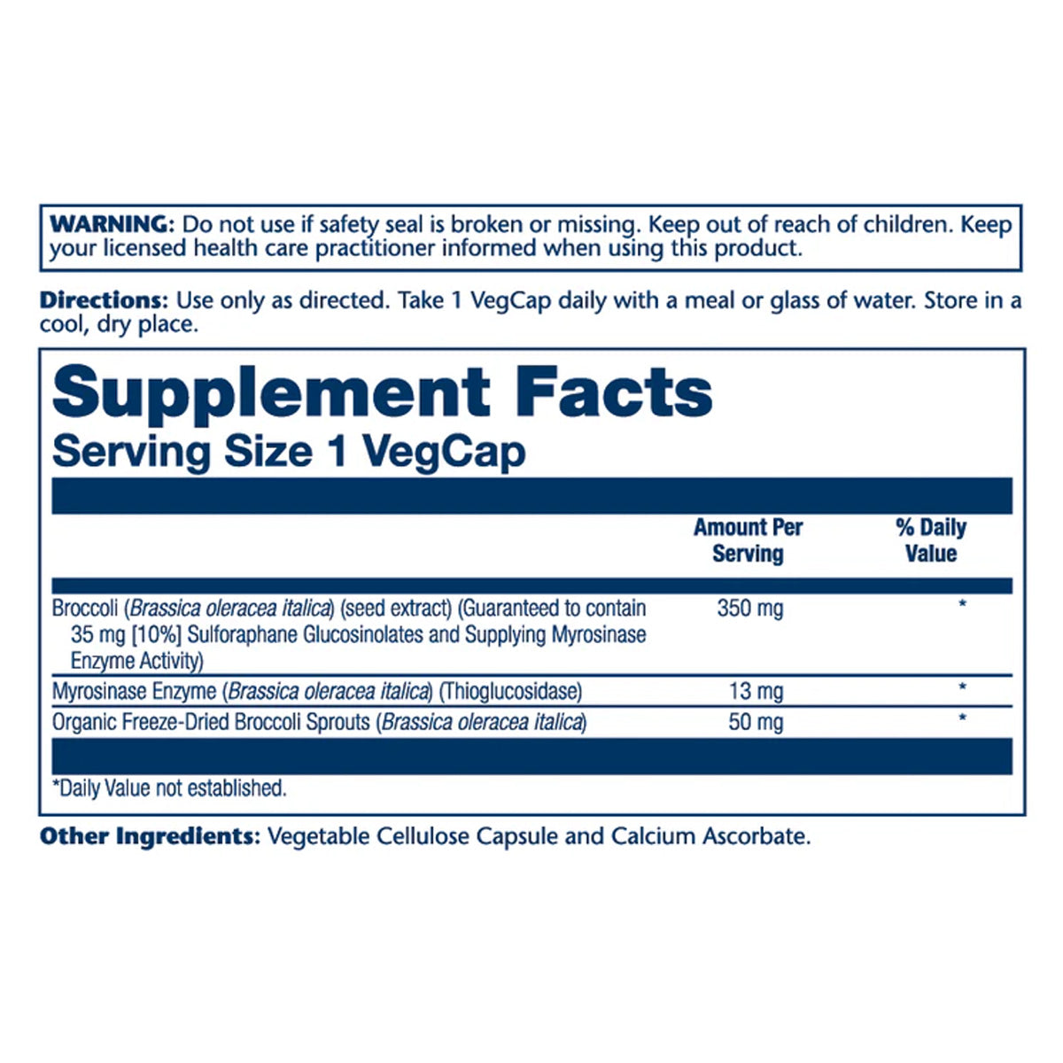 Extracto activado de semilla de brócoli 350 mg 30 cápsulas