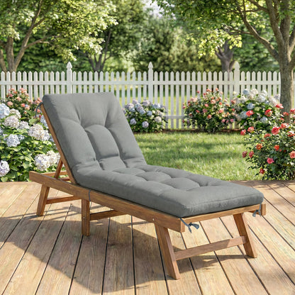 Cojín Para Banco Outsunny Poliéster, Algodón Pp Gris Claro 198x65x13 Cm_3
