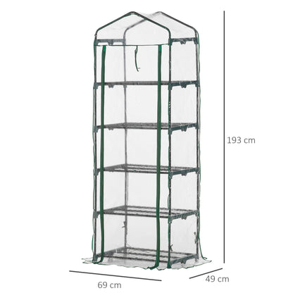 Outsunny Invernadero De Jardín Con 5 Estantes Para Cultivo Plantas 69x49x193 Cm_2