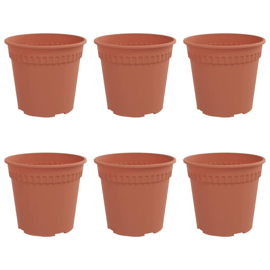 Maceta Redonda Para Flores 6 Pcs Rojo Ladrillo Ø 17 X 14 Cm_0