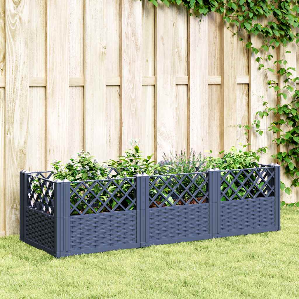 Jardinera Con Clavijas Pp Azul Gris 123,5x43,5x43,5 Cm_1