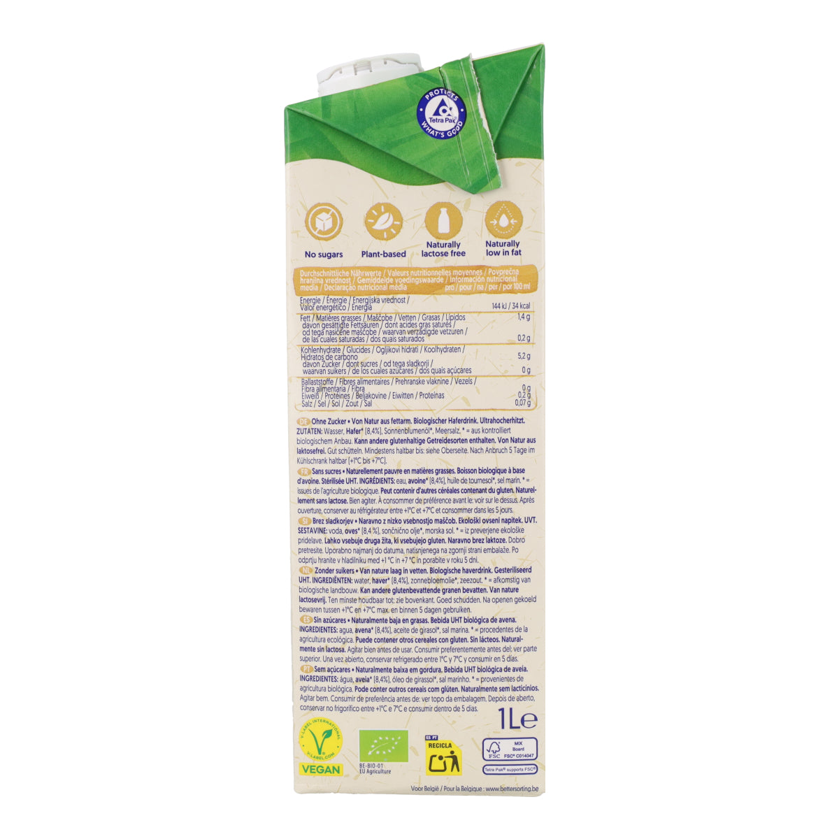Bebida de Avena 0% Azúcares Alpro Bio 1L