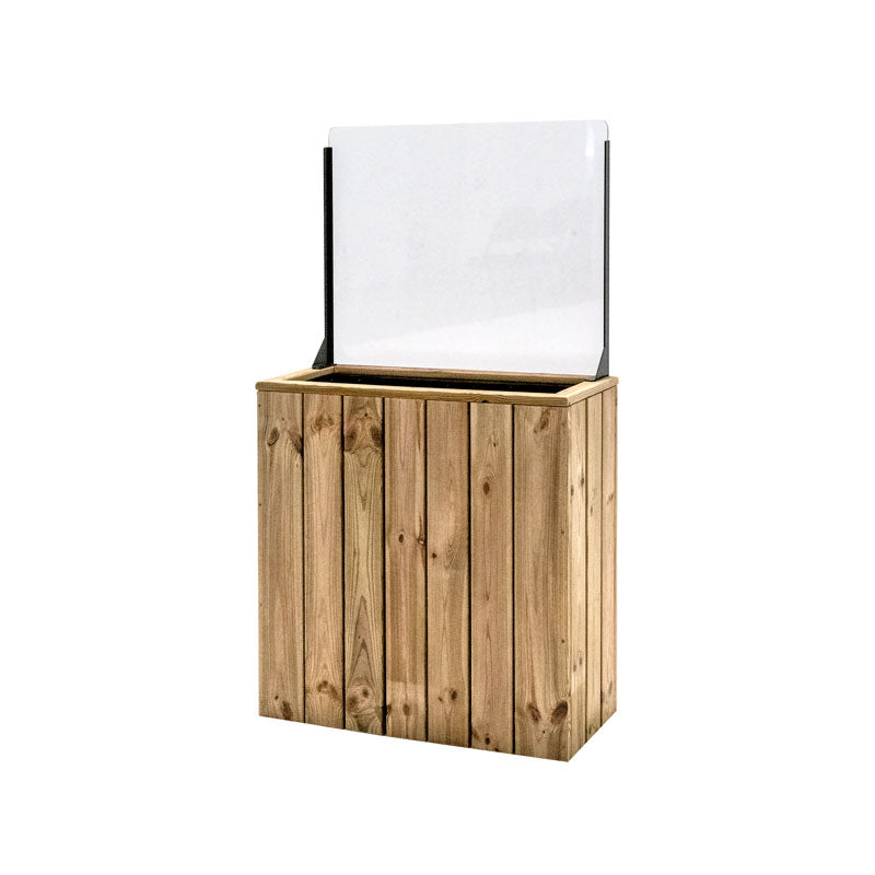 Jardinera Alta De Madera Autoportante Con Cortavientos 60 Cm 75 X 34,5 X 80 Cm Hortalia_1