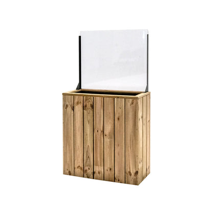 Jardinera Alta De Madera Autoportante Con Cortavientos 60 Cm 75 X 34,5 X 80 Cm Hortalia_1