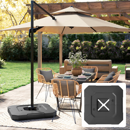 Base Para Sombrilla Outsunny Hdpe Negro 101x101x12 Cm_1