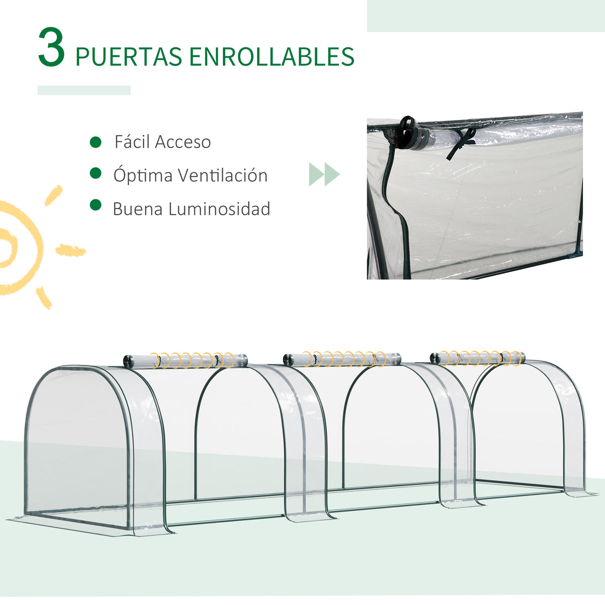 Outsunny Invernadero Caseta Para Jardín Terraza Cultivo De Planta Semilla_5