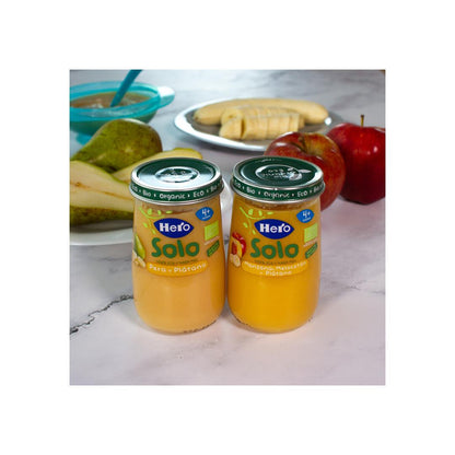 Tarrito de Pera y Plátano Eco 190 g-Hero Solo