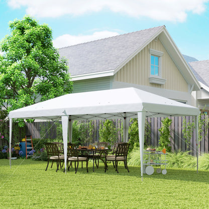 Outsunny Carpa Plegable 6x3 M Con Altura Ajustable Anti-uv Blanco_4