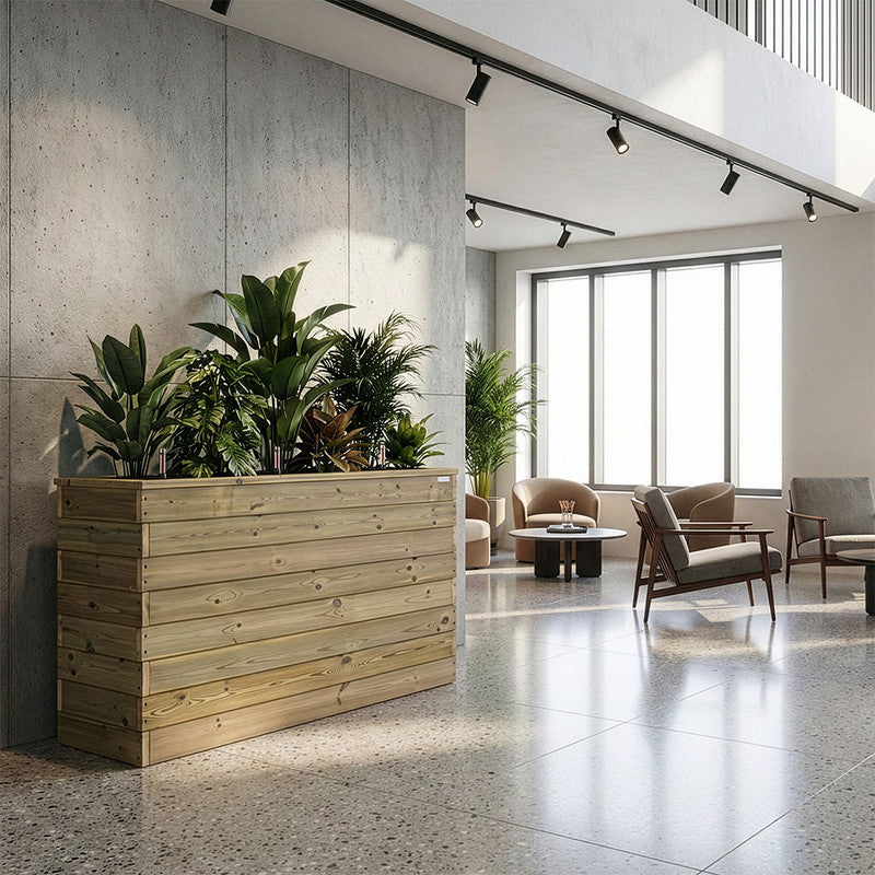 Jardinera Con Autorriego De Madera Nidum Basic Interior Y Exterior Hortalia 110x40x80 Cm_1