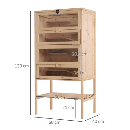 Pawhut Jaula De Madera 5 Pisos Para Hámster Y Otros Roedores Pequeños_2
