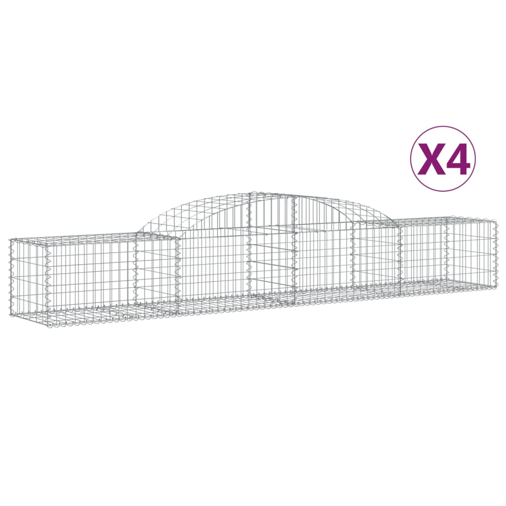 Cestas De Gaviones 4 Uds Forma De Arco Hierro 300x50x40/60 Cm_0