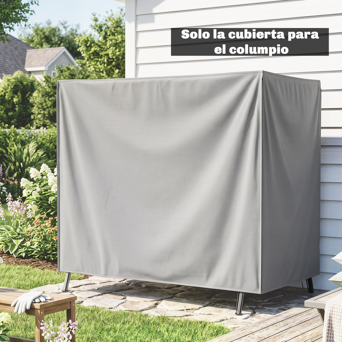 Outsunny Funda De Balancín Para Jardín Con 2 Cremalleras 177x114x152 Cm Gris_3