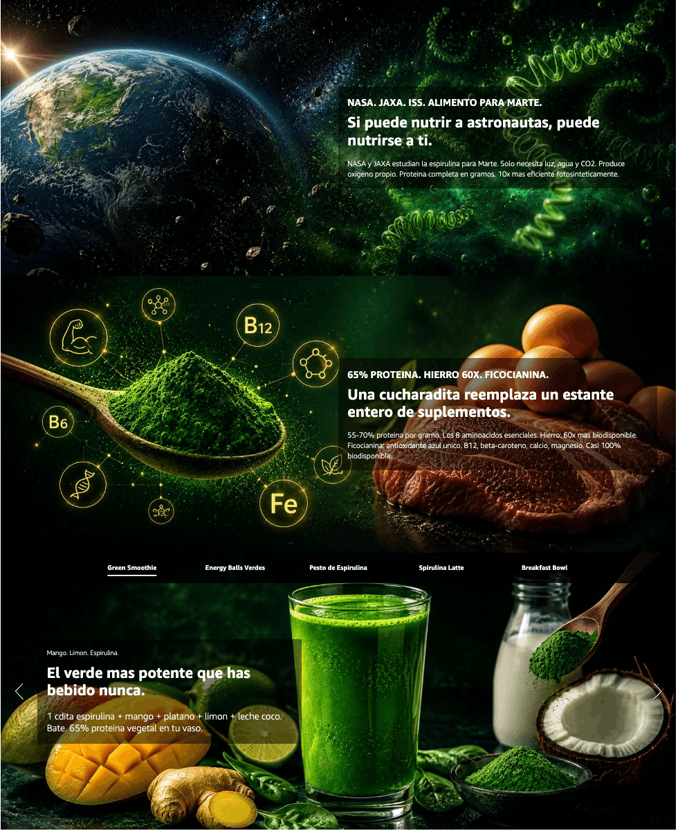 Espirulina En Polvo Bio - 4kg (1kg Envase Retail + 3kg Bolsa Granel De Recarga) | Superalimento Ecológico Vegano_4