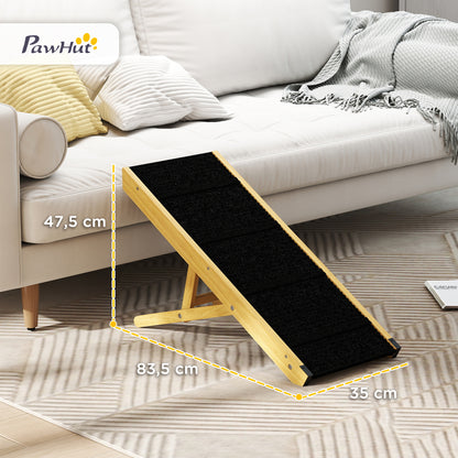 Pawhut Rampa Para Perros Plegable Con Altura Ajustable 83,5x35x47,5 Cm Natural_2