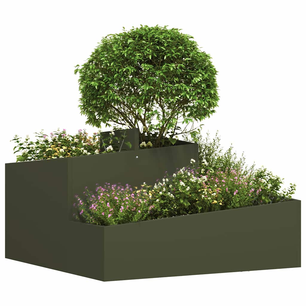 Macetero De Jardín Verde Oliva 80 X 80 X 50 Cm_2