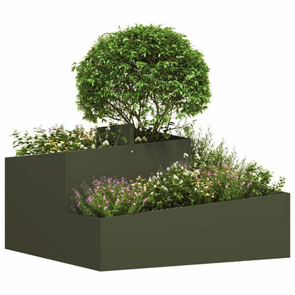 Macetero De Jardín Verde Oliva 80 X 80 X 50 Cm_2