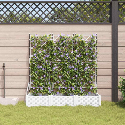 Macetero De Jardín 3 Uds. Blanco 120 X 40 X 125,5 Cm Pp_2