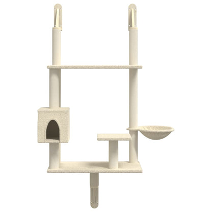 Árbol Rascador Para Gatos De Pared Crema 153 Cm_3