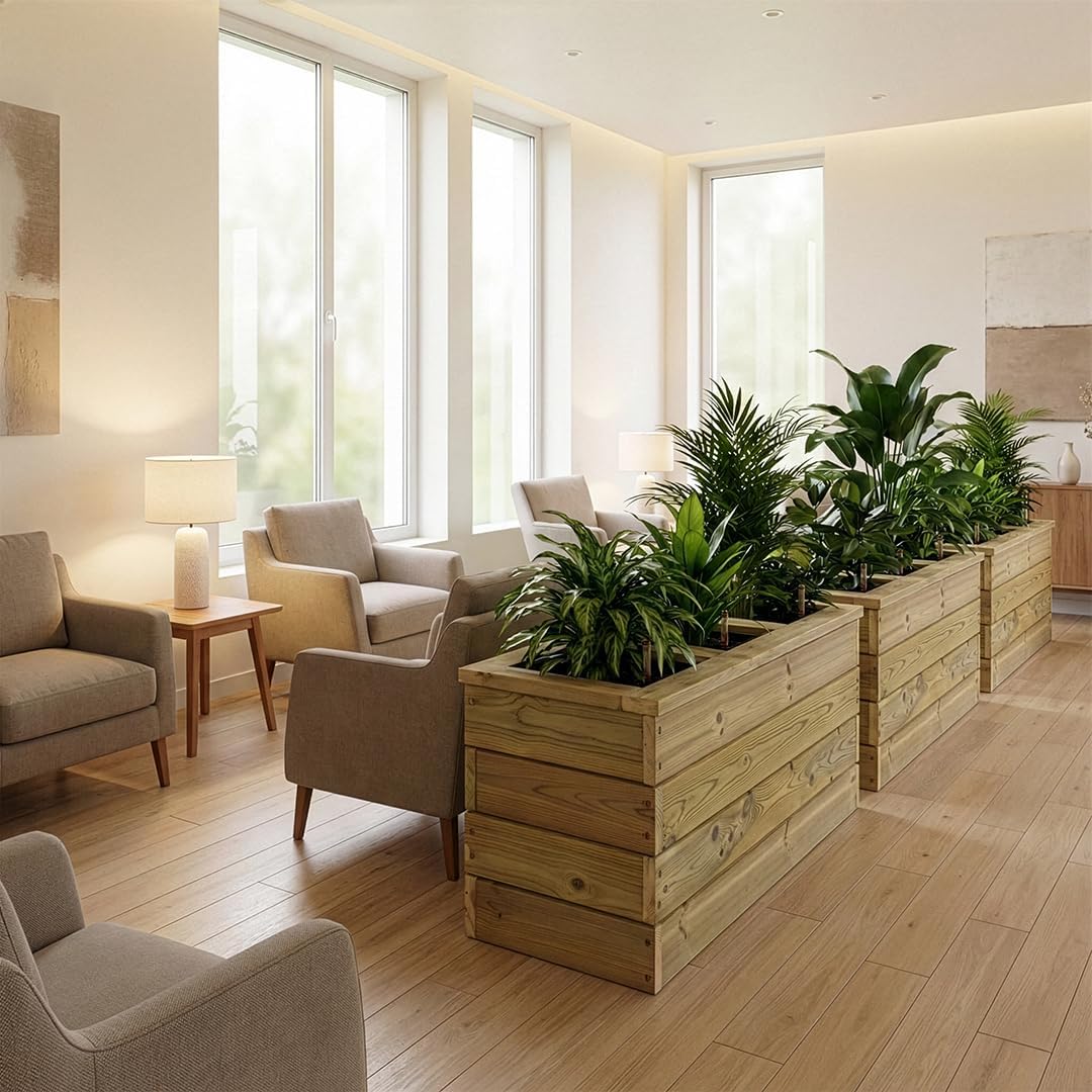 Jardinera Con Autorriego De Madera Nidum Basic Interior Y Exterior Hortalia 86x34x40 Cm_1