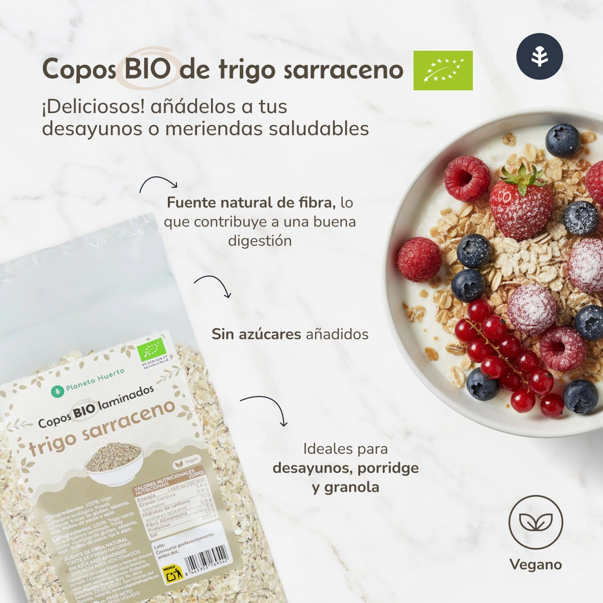 Copos de trigo sarraceno Eco Planeta Huerto 500 g