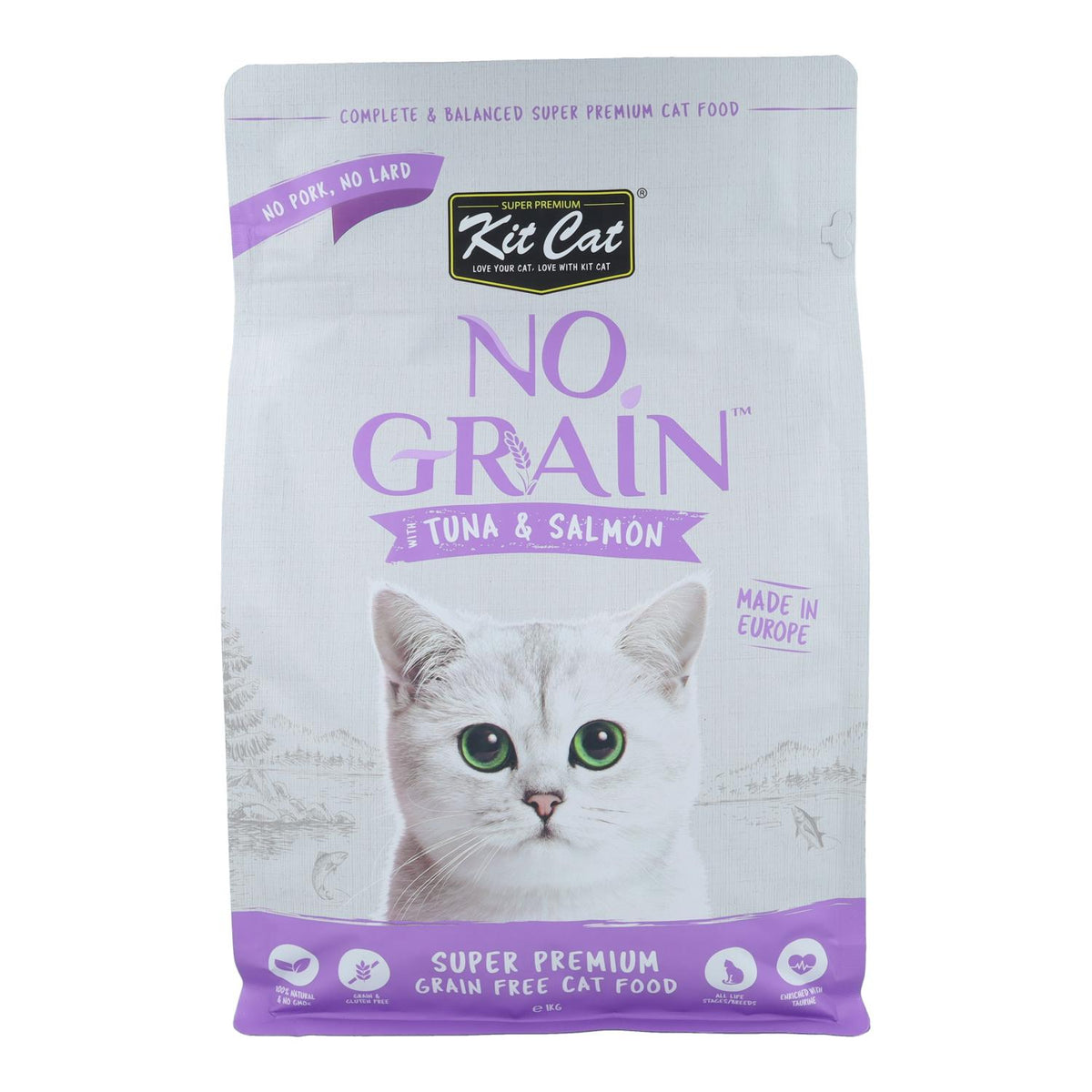 Kit Cat No Grain Cat Food - Atún & Salmón 1 Kg Pienso natural para gatos
