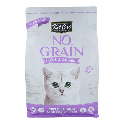 Kit Cat No Grain Cat Food - Atún &amp; Salmón 1 Kg Pienso natural para gatos