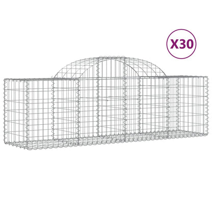 Cestas De Gaviones 30 Uds Forma De Arco Hierro 200x50x60/80 Cm_0