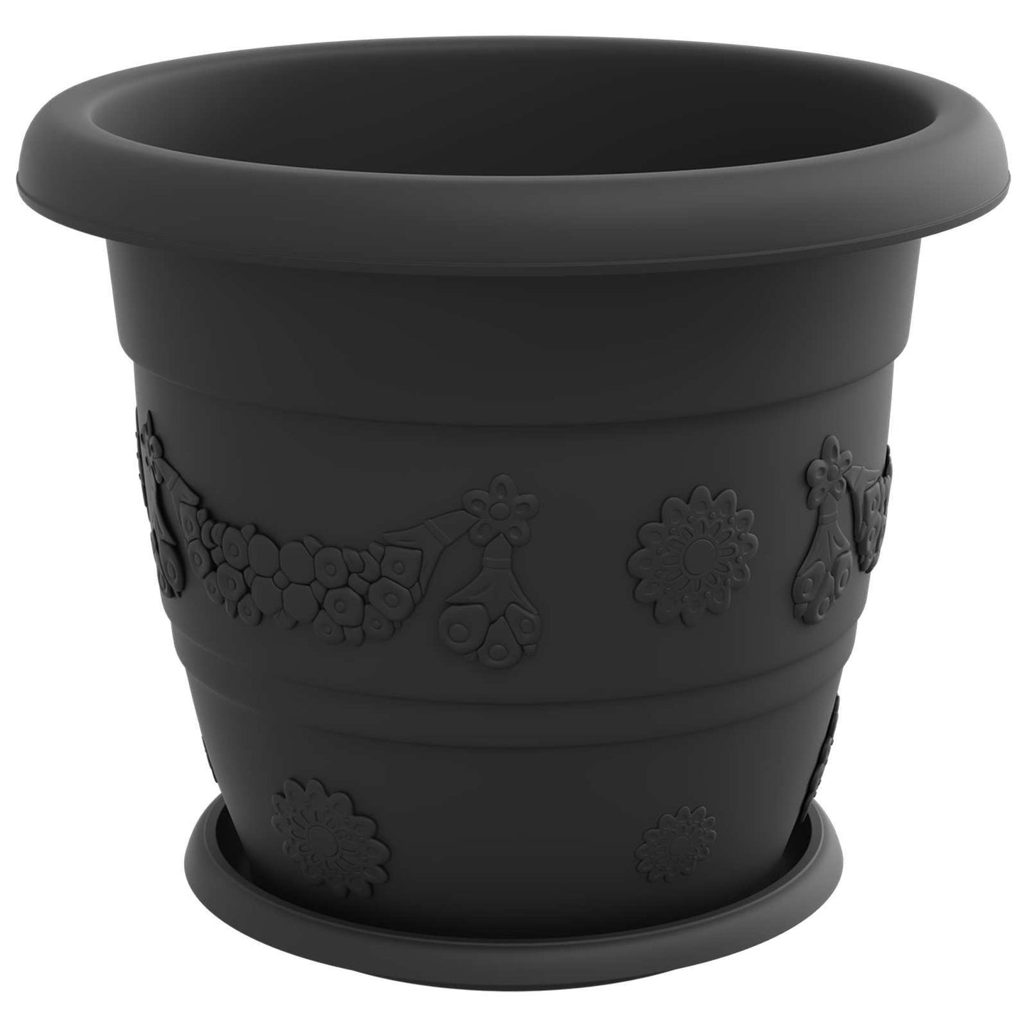 Macetas 24 Pcs Negro Ø 34 X 28 Cm Plástico_4