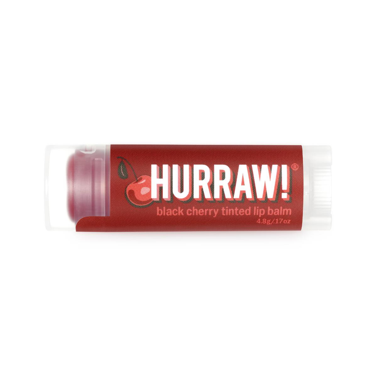 Bálsamo labial tintado cereza negra Hurraw 4.8 g