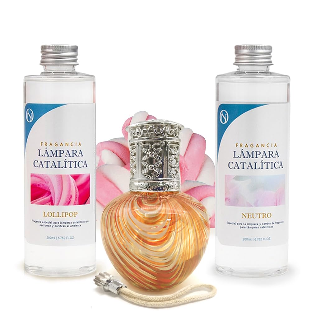 Pack Ahorro Lámpara Catalítica Orange Waves + Fragancia Lollipop 200ml + Limpiador Neutro 200ml + Mecha Repuesto_0