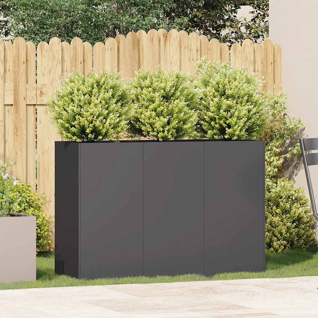 Jardinera De Acero Laminado En Frío Negro 120x40x80 Cm_2