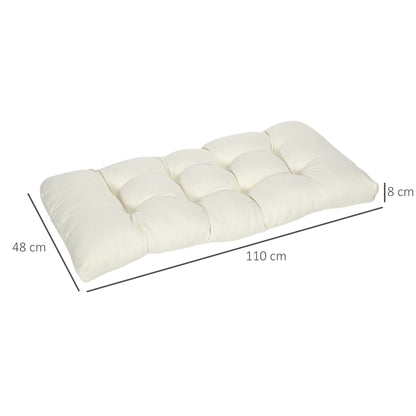 Outsunny Cojín Para Banco 2 Plazas 110x48x8 Cm Para Interiores Exteriores Crema_2