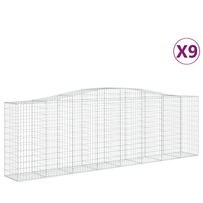 Cestas De Gaviones 9 Uds Forma De Arco Hierro 400x50x120/140 Cm_0
