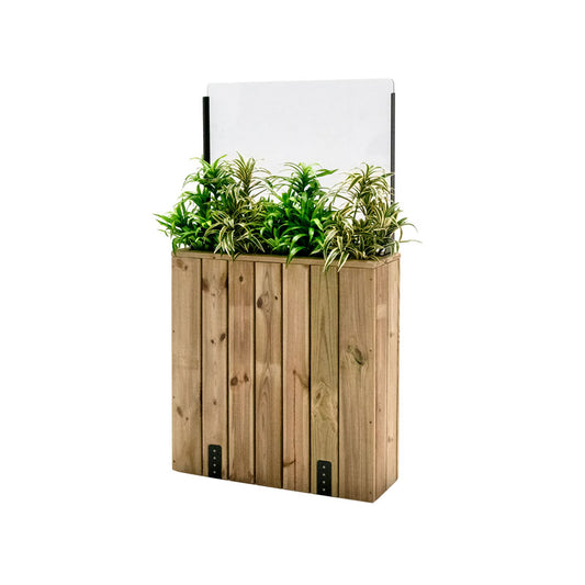 Jardinera Alta De Madera Con Anclaje Al Suelo Y Cortavientos 60 Cm 75 X 24 X 80 Cm Hortalia_0