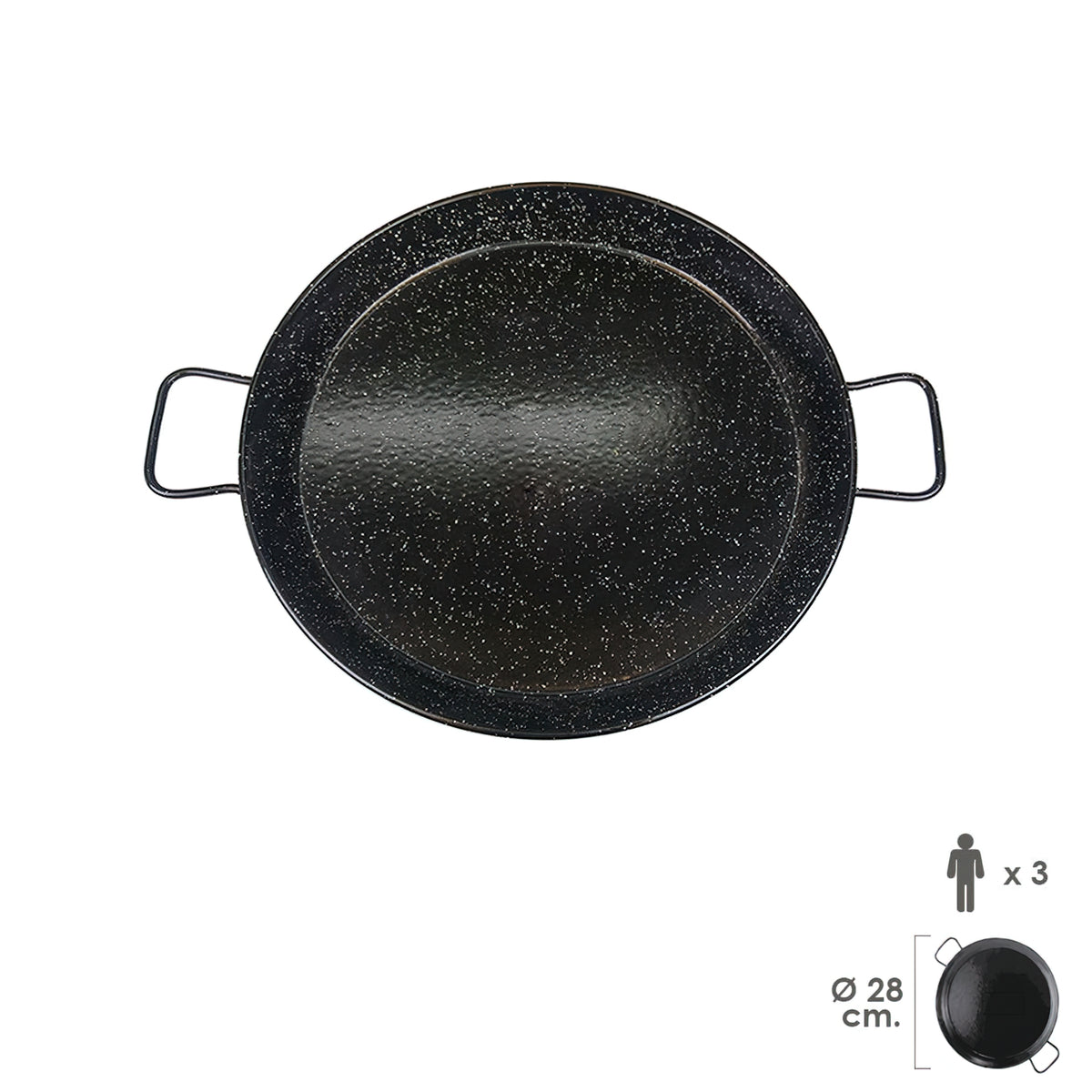 Paellera Valenciana esmaltada 3 personas 28 cm_0