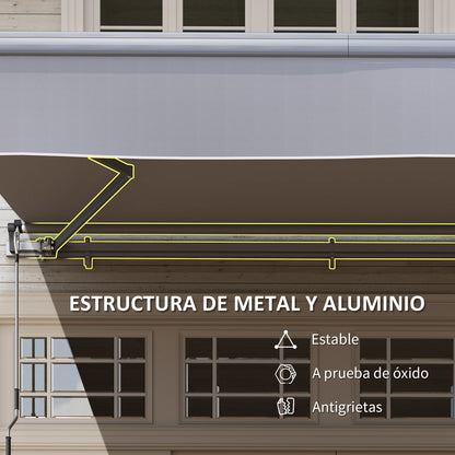 Outsunny Toldo Manual Retráctil 3x2 M Ajustable Con Manivela Protección Uv50+_5