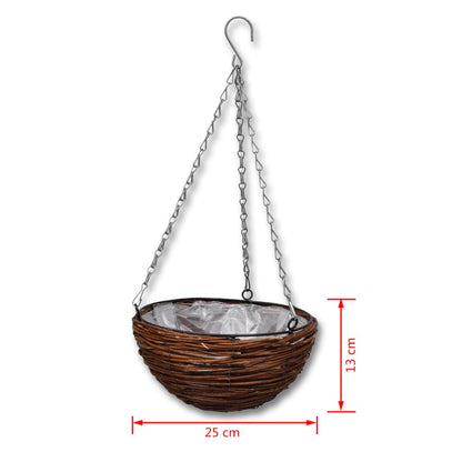 Cesta Redonda Colgante De Sauce Con Capa Y Cadena - 4 Piezas_5