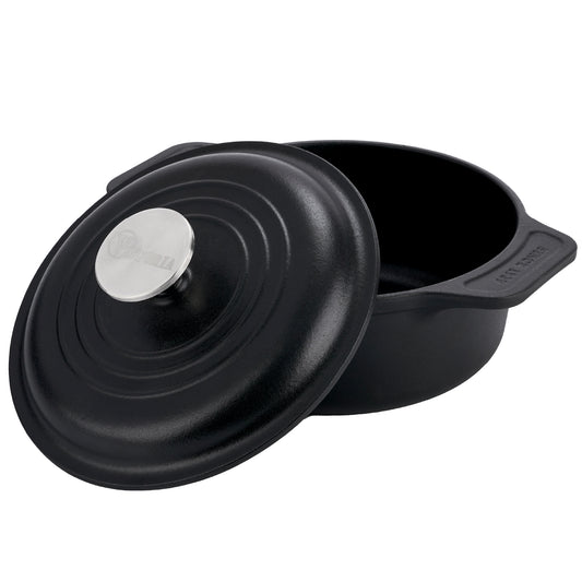 Victoria Horno Holandés Olla Inducción Hierro Fundido Curado 20cm, Cocotte 1,9l, Sin Ptfe Ni Pfoa, 31114, Negro_0
