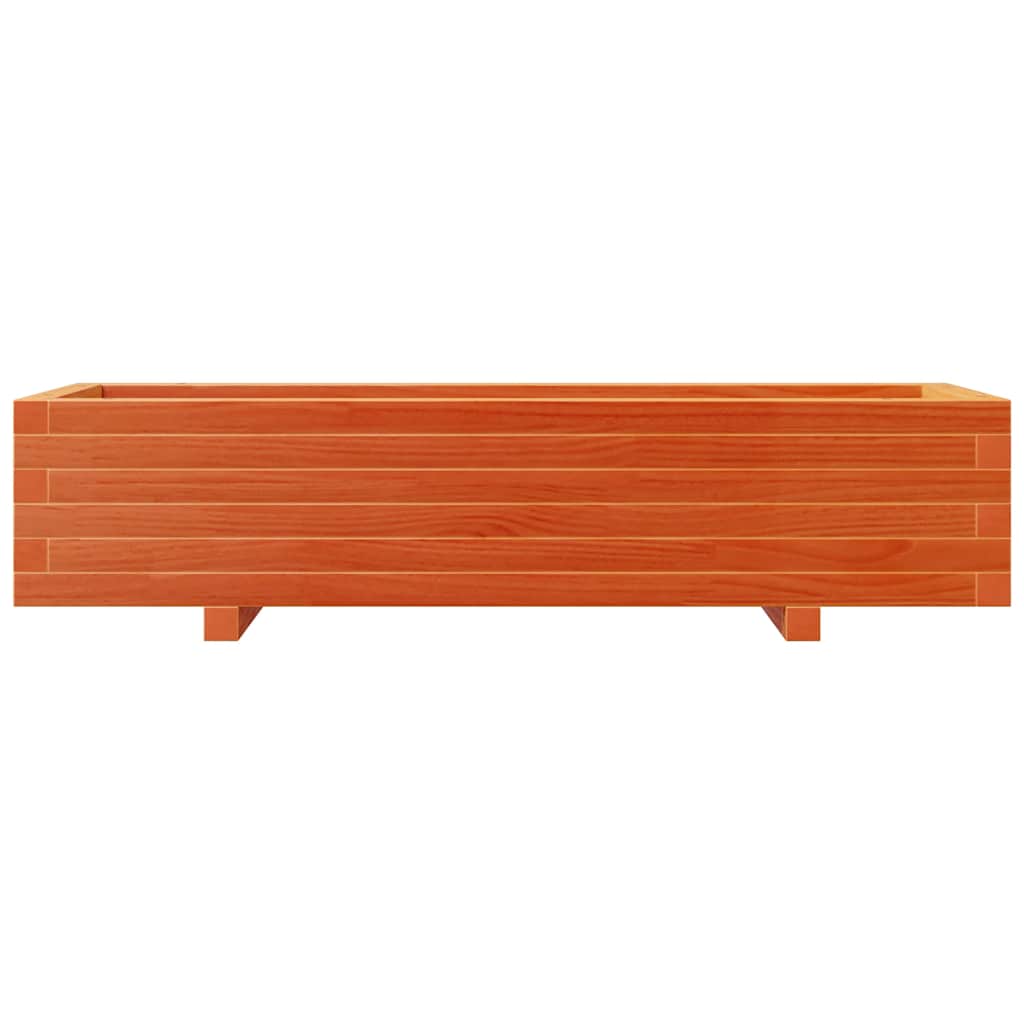 Jardinera De Madera Maciza De Pino Marrón Cera 110x40x26,5 Cm_4