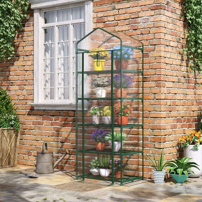 Outsunny Invernadero De Jardín Con 5 Estantes Para Cultivo Plantas 69x49x193 Cm_1