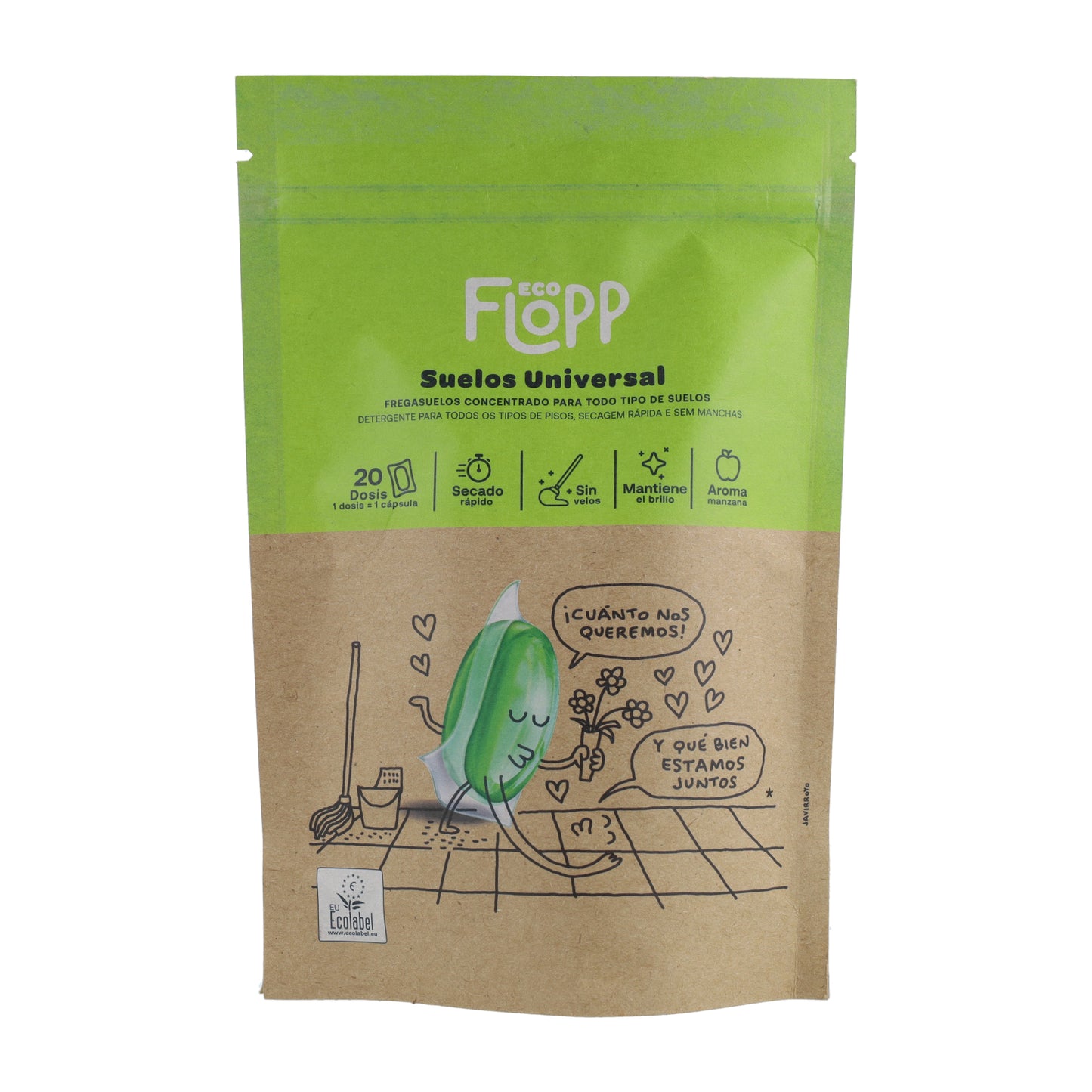Limpia Suelos Universal BIO Eco Pack Flopp, 20 cápsulas